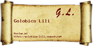 Golobics Lili névjegykártya