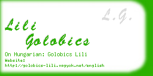 lili golobics business card